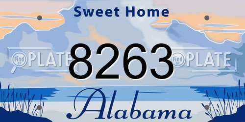 8263 Alabama License Plate