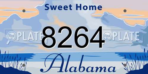 8264 Alabama License Plate