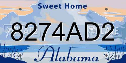 8274AD2 Alabama License Plate