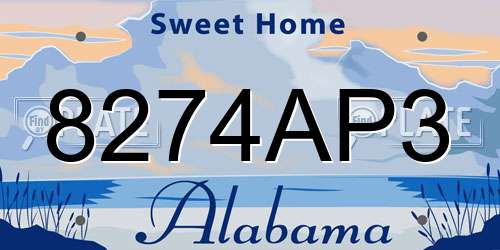 8274AP3 Alabama License Plate