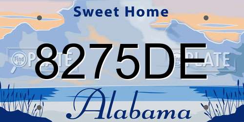 8275DE Alabama License Plate