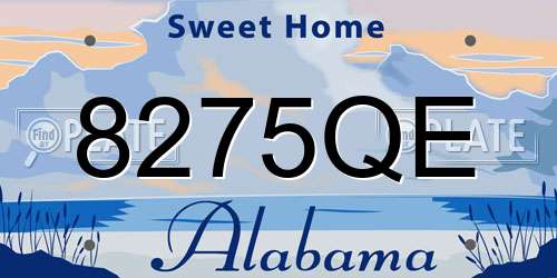 8275QE Alabama License Plate