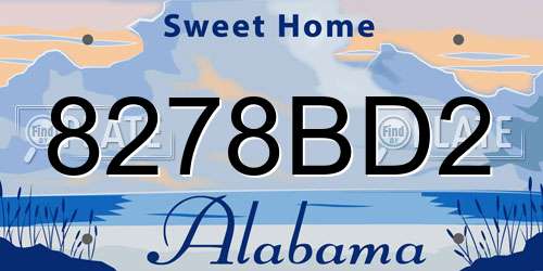 8278BD2 Alabama License Plate