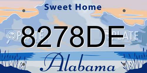 8278DE Alabama License Plate