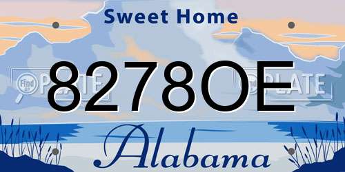 8278OE Alabama License Plate