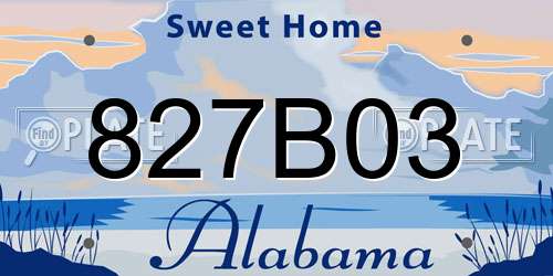 827B03 Alabama License Plate