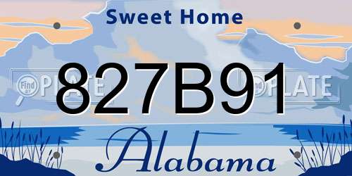 827B91 Alabama License Plate