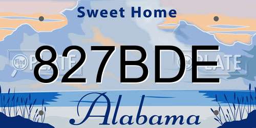 827BDE Alabama License Plate