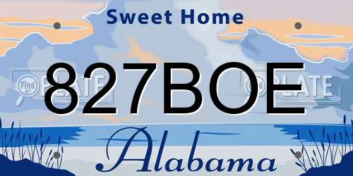 827BOE Alabama License Plate