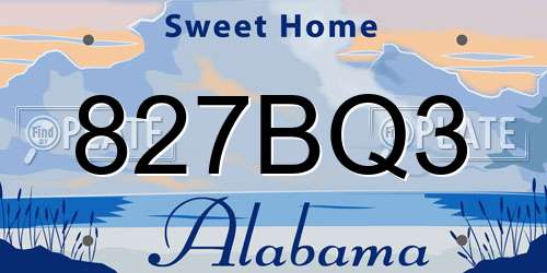 827BQ3 Alabama License Plate