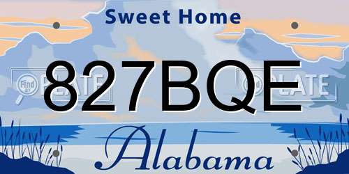 827BQE Alabama License Plate