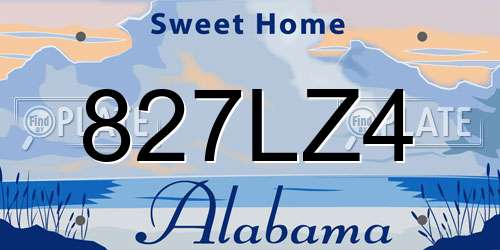 827LZ4 Alabama License Plate