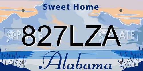 827LZA Alabama License Plate