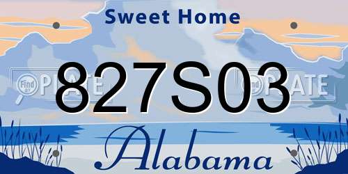 827S03 Alabama License Plate