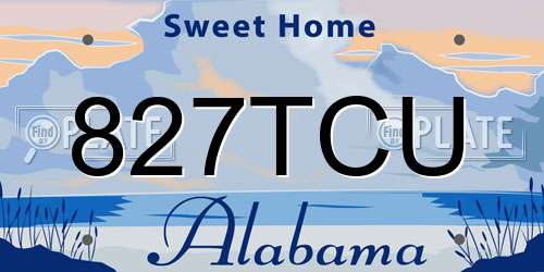 827TCU Alabama License Plate