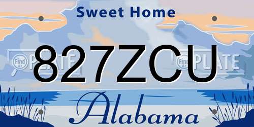 827ZCU Alabama License Plate