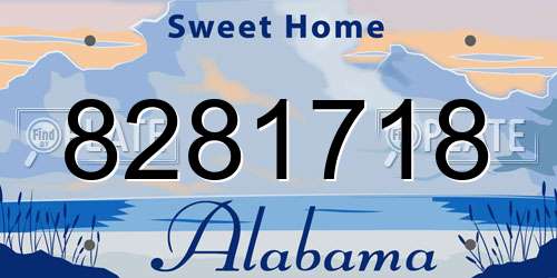 8281718 Alabama License Plate