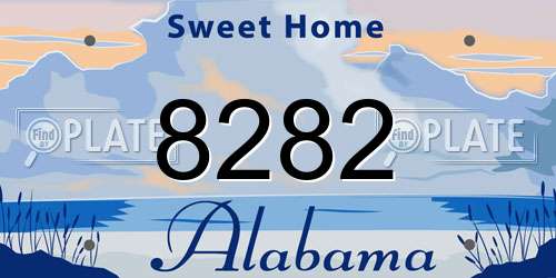 8282 Alabama License Plate