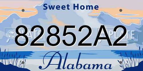 82852A2 Alabama License Plate
