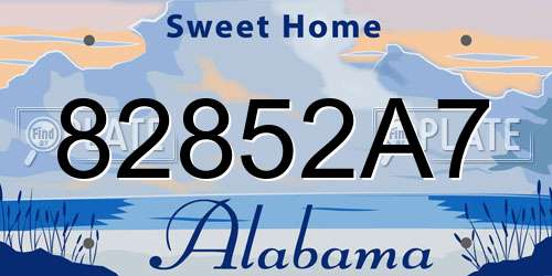 82852A7 Alabama License Plate