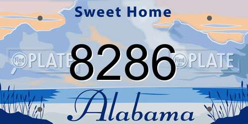 8286 Alabama License Plate