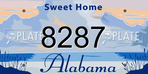 8287 Alabama License Plate
