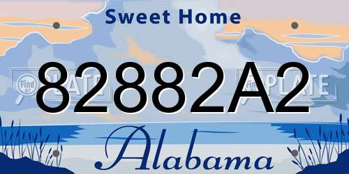 82882A2 Alabama License Plate