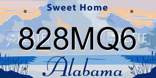 828MQ6 Alabama License Plate