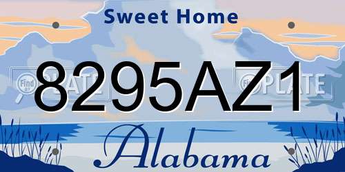 8295AZ1 Alabama License Plate
