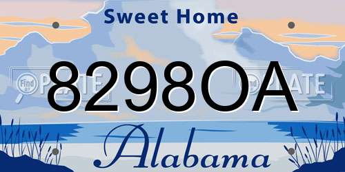 8298OA Alabama License Plate