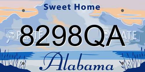 8298QA Alabama License Plate