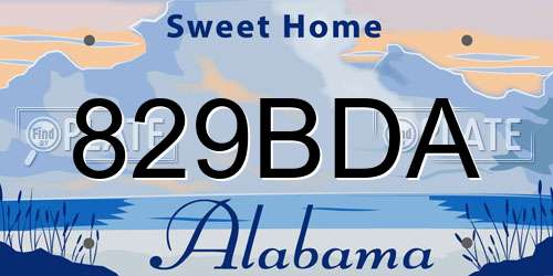 829BDA Alabama License Plate