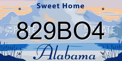 829BO4 Alabama License Plate
