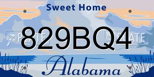 829BQ4 Alabama License Plate
