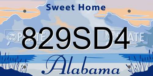 829SD4 Alabama License Plate