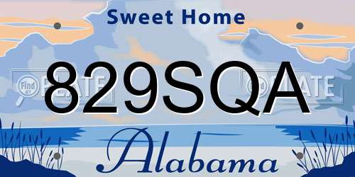 829SQA Alabama License Plate