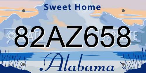 82AZ658 Alabama License Plate