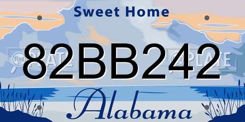 82BB242 Alabama License Plate