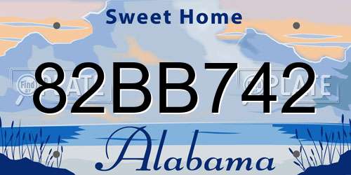 82BB742 Alabama License Plate