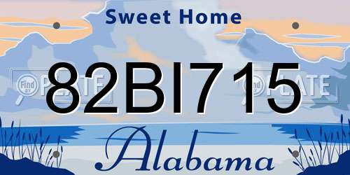 82BI715 Alabama License Plate