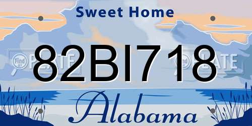 82BI718 Alabama License Plate