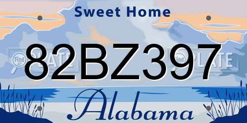 82BZ397 Alabama License Plate