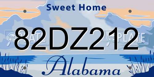 82DZ212 Alabama License Plate