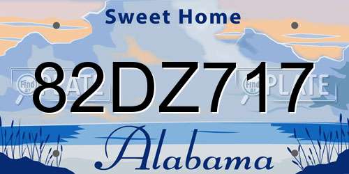 82DZ717 Alabama License Plate