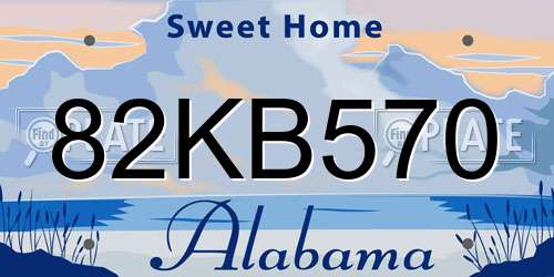 82KB570 Alabama License Plate