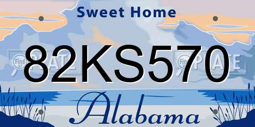 82KS570 Alabama License Plate