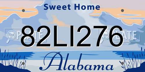 82LI276 Alabama License Plate
