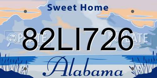 82LI726 Alabama License Plate