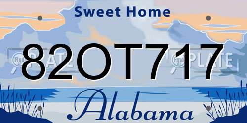 82OT717 Alabama License Plate