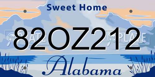 82OZ212 Alabama License Plate